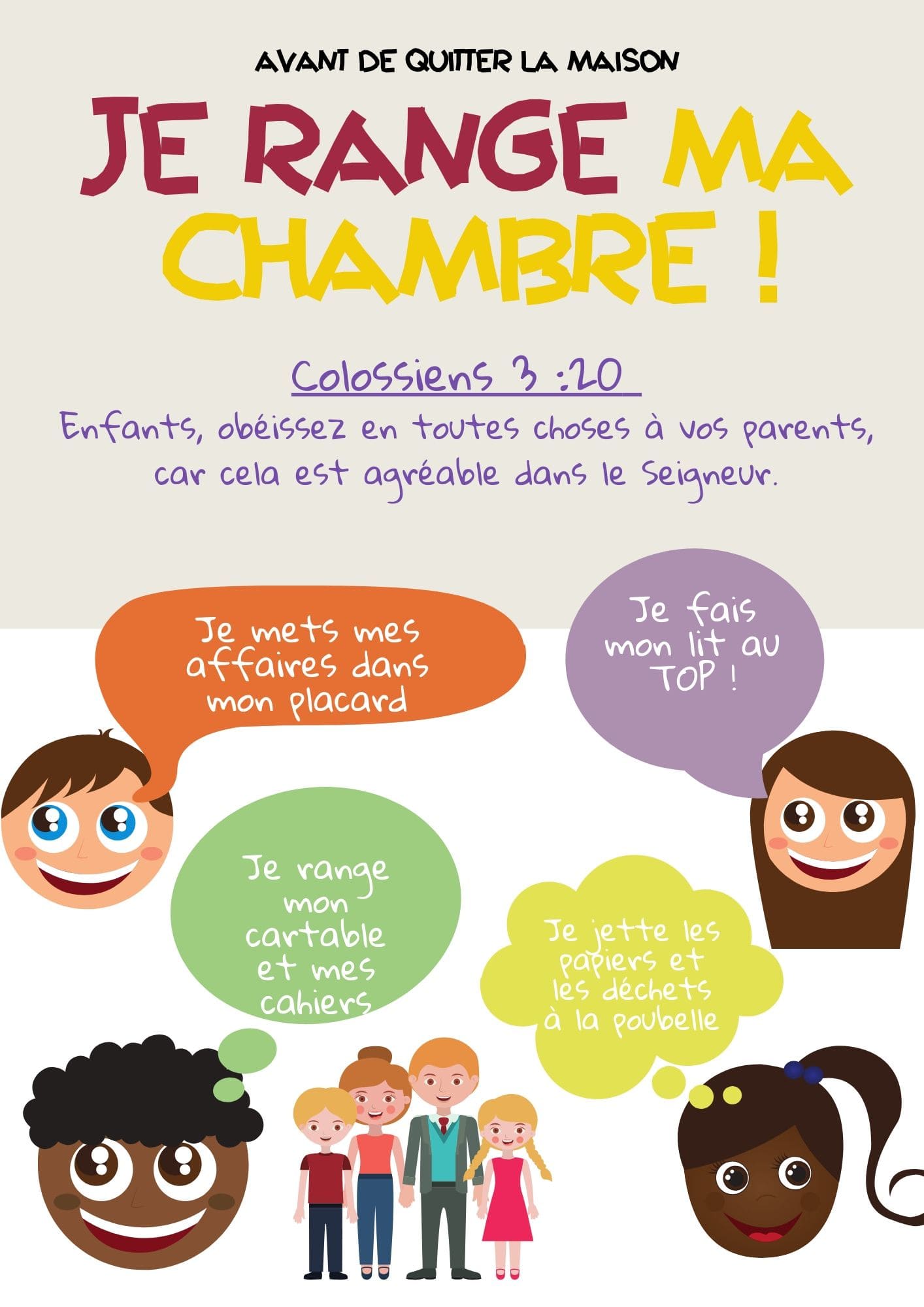 je range ma chambre