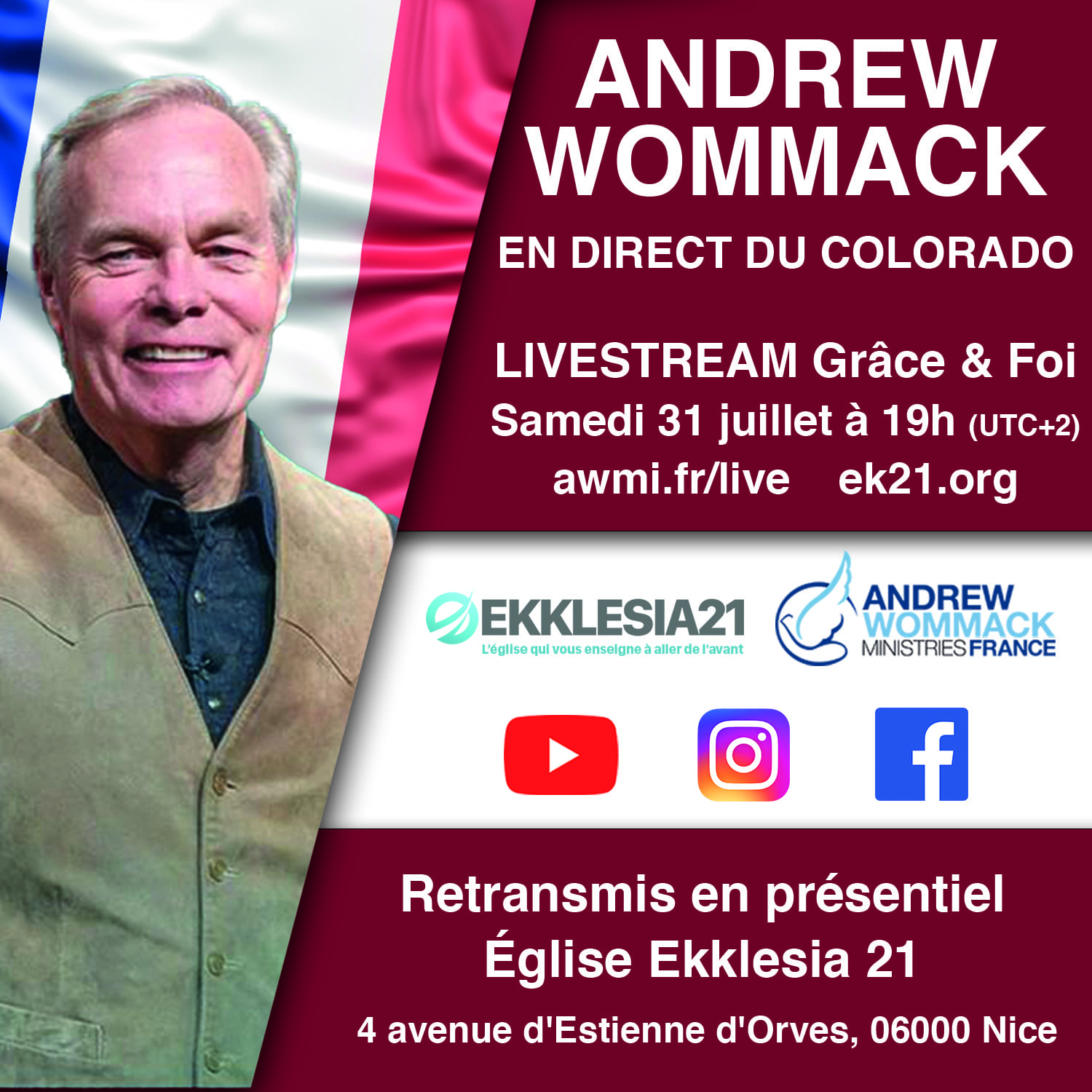 ANDREW WOMMACK en direct  live LE 31 Juillet 2021 à 19h00